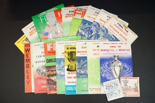 Football Programmes - 16 Big Match programmes to include FA Cup, League Cup and European Cup