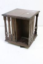 Early 20th century Oak Small Table Top Revolving Bookcase, 30cm wide x 35cm high