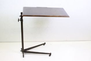 Early 20th century ‘ Peter Pan ‘ Paragon Adjustable Reading Table, raised on an adjustable metal