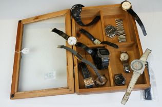 A collection of watches inc. Geneva Automatic, Christian Dior, Casio, vintage diver...etc.