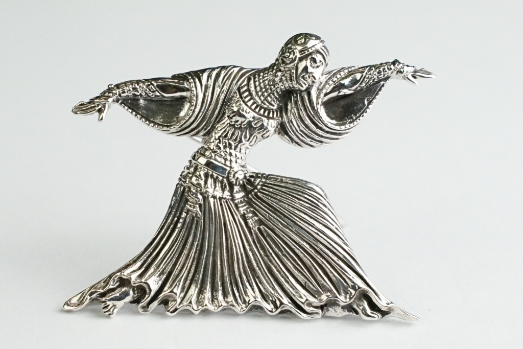 Silver Art Deco style Figural Brooch