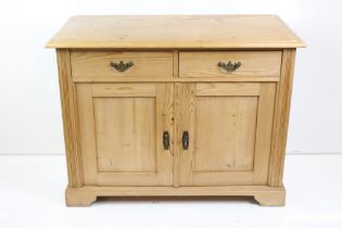 Continental Pine Side Cabinet with two drawers over two cupboard doors, 107cm long x 55cm deep x