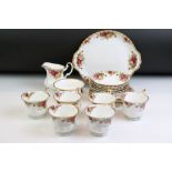 Royal Albert 'Old Country Roses' pattern tea set to include 6 teacups & saucers, 6 tea plates,