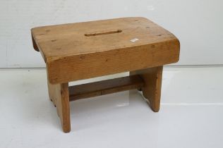 Rustic Pine Stool, 37cm long x 24cm high