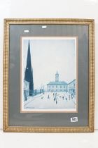 L.S. Lowry (1887 - 1976), ' The Old Town Hall ', Middlesborough, limited edition print, numbered