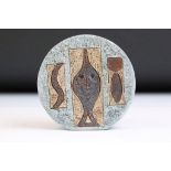 Troika Pottery Wheel Vase with incised & textured decoration, marked 'Troika' to base, with artist