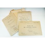Group of estate documents to include two 1925 Cooper & Tanner auction catalogues relating to the