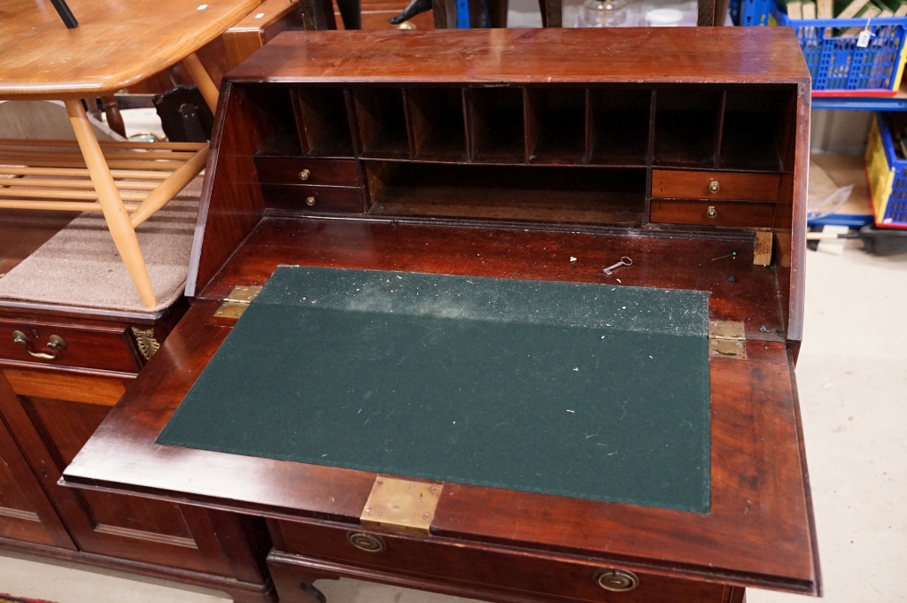 19th century Mahogany Inlaid and Cross-banded Bureau, the fall front opening to a fitted interior, - Image 2 of 12