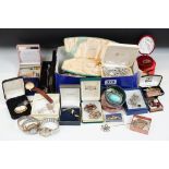 A collection of mainly vintage costume jewellery together with a selection of watches to include a