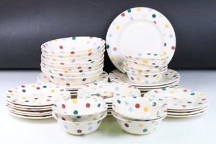 Collection of Emma Bridgewater ‘ Polka Dot ‘ Dinner ware comprising 8 bowls, 14 side plates, side