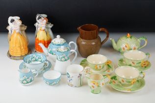 Group of mostly Art Deco ceramics to include a Grindley tea set, Royal Stafford tea set, a pair of