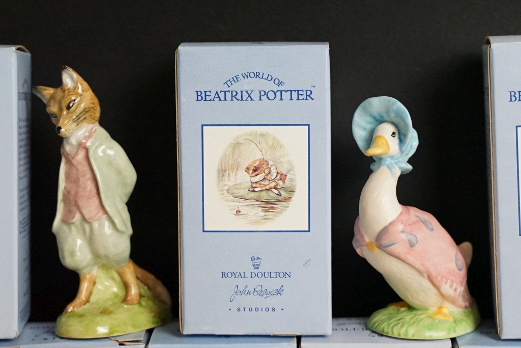 Fifteen Beatrix Potter Beswick ceramic figurines, all in their original boxes. Measures approx 10. - Image 10 of 13