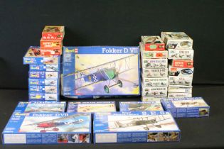 31 Boxed & unbuilt Revell plastic model plane kits, mostly 1/72 scale, to include H-75 Sopwith