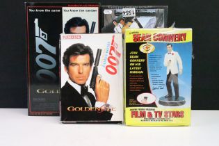 Four boxed 007 James Bond related items to include Sideshow Collectibles 7726 Sean Bean As Alec
