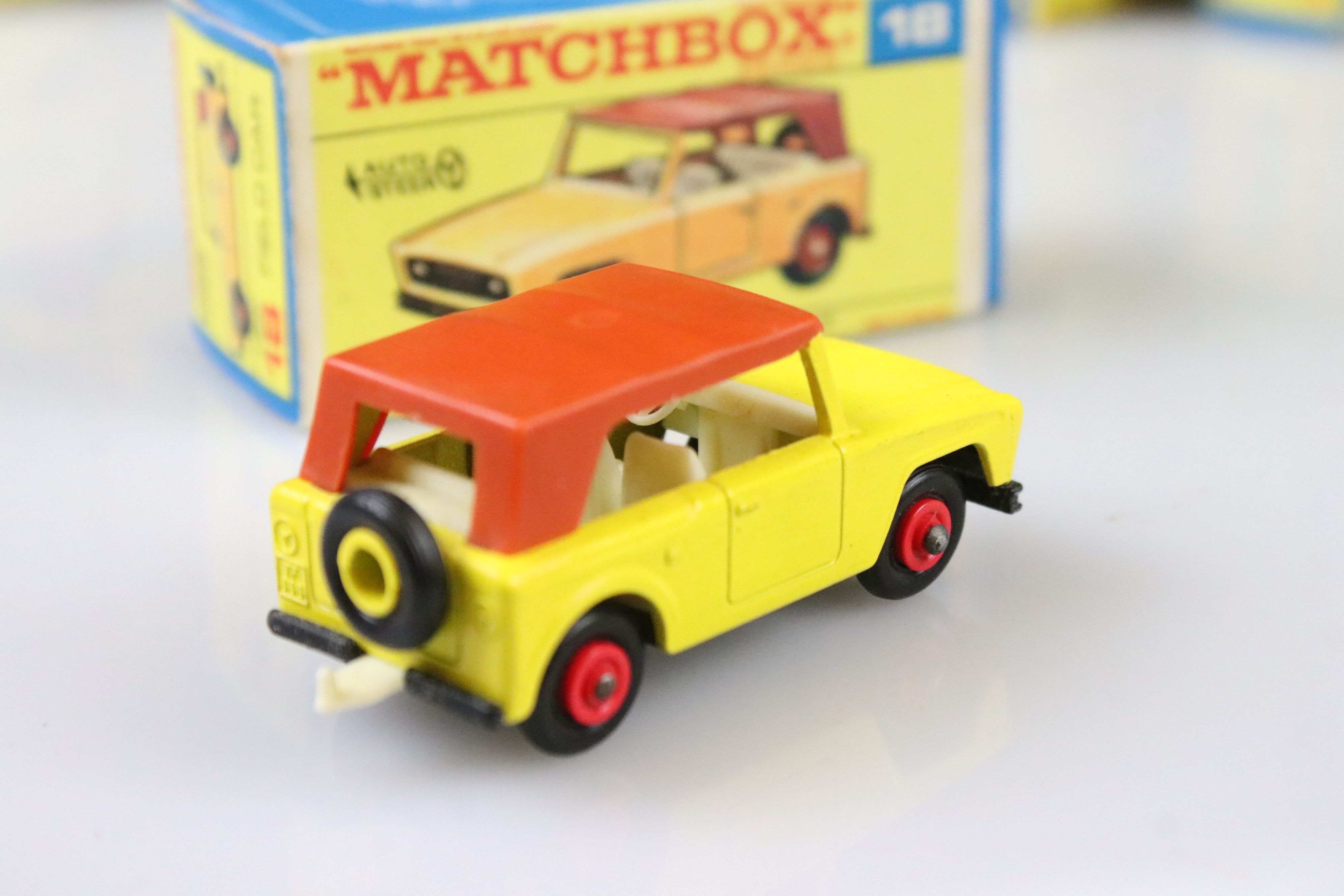 Nine boxed Matchbox 75 Series diecast models to include 18 Field Car, 19 Lotus Racing Car, 66 - Image 12 of 29