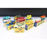 10 Boxed Matchbox 75 Series diecast models to include 39 Ford Tractor, 74 Daimler Bus, 8 Ford