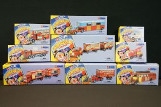 Nine boxed Corgi Chipperfield Circus diecast models to include 97886, 97092, 97887, 97022, 96905,