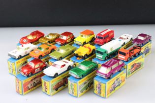 17 Boxed Matchbox Superfast diecast models to include 41 Ford GT, 29 Racing Mini, 57 Landrover
