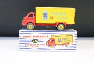 Boxed Dinky 923 Big Bedford Heinz Van diecast model with Baked Beans decals, showing paint chips &