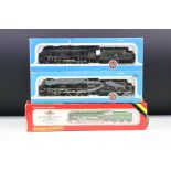 Three boxed OO gauge locomotives to include 2 x Airfix (54120-0 Royal Scots Fusilier LMS Livery &