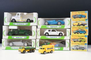 Five boxed Matchbox Superfast diecast models to include 56 BMC 1800 Pininfarina, 55 Police Car, 73