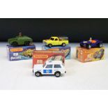 Four boxed Matchbox Rolamatics diecast models to include 57 Wild Life Truck, 20 Police Patrol, 47