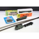 Cased Minitrix N gauge 12972 DB locomotive plus a boxed Piko N gauge 426/4509 coach, dummy