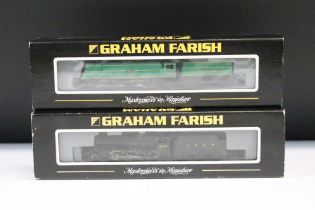 Two boxed/cased Graham Farish by Bachmann N gauge locomotives to include 372275 West Country