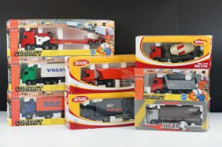 Eight boxed Joal 1/50 haulage diecast models to include Mercedes Actros truck with trailer - Air