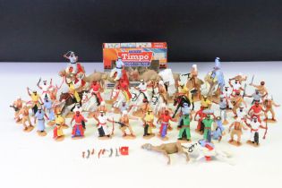 Around 50 Timpo Toys Arabs & French Foreign Legion plastic figures, featuring mounted examples, plus