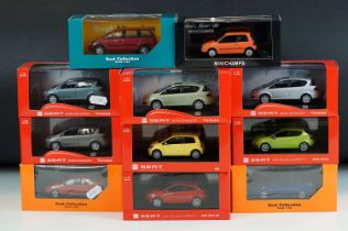 Ex Shop Stock - 11 Boxed/cased 1/43 scale Seat branded diecast models to include Herpa, VAPS and