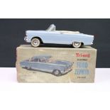 Boxed Triang Ford Zephyr electric 1/20 scale battery-powered plastic model, with card display