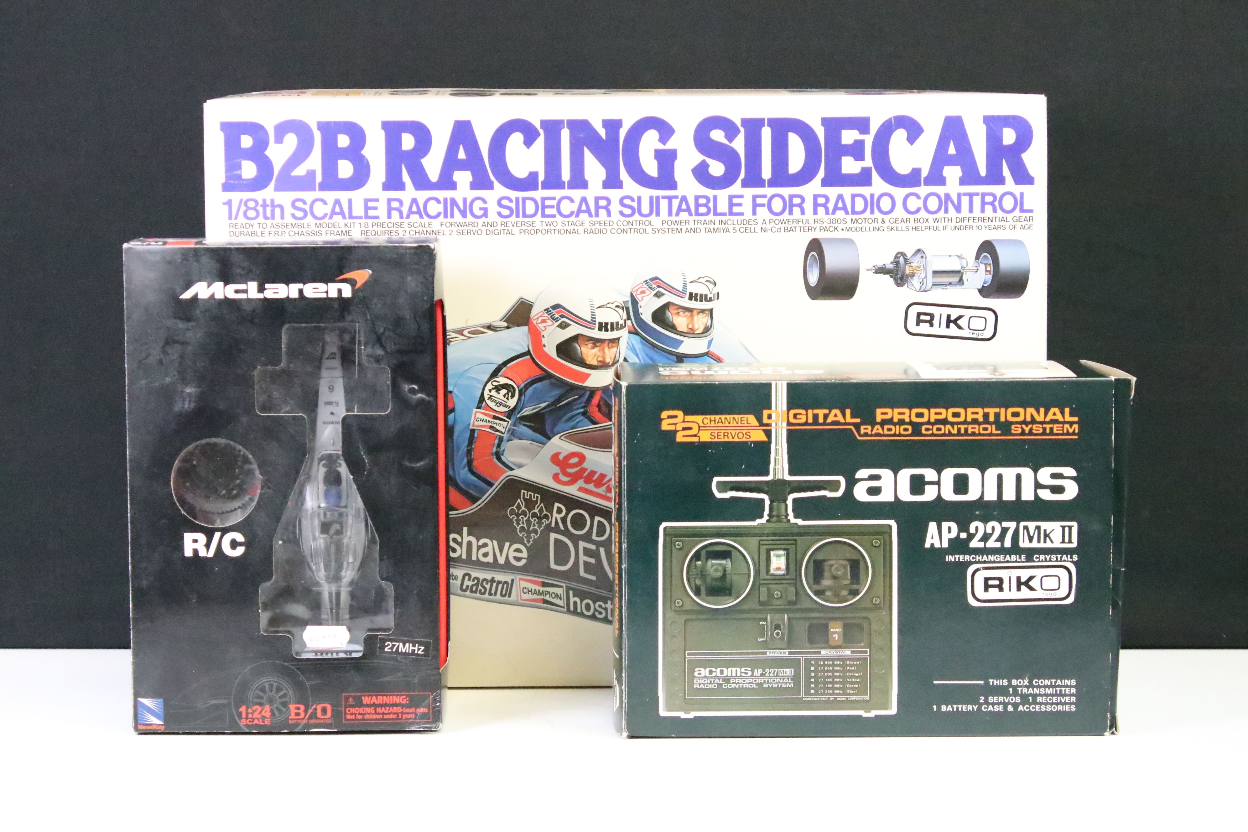 Boxed Tamiya 1/8 No RA0817 B2B Racing Sidecar Radio Control Car (built, with various accessories and