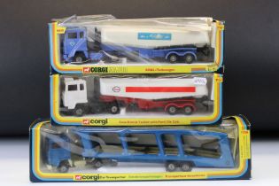 Three boxed Corgi diecast models to include 1157 ESSO Petrol Tanker With Ford Tilt Cab, 1159 Car