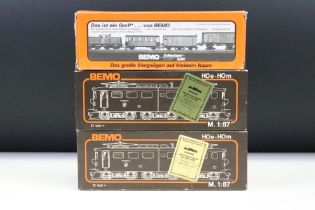 Two boxed Bemo HOe - HOm locomotives to include 1254/1 Curia and 1254/2 Raetia plus a boxed Bemo