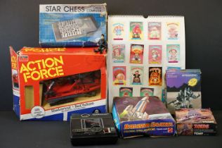 Collection of 80s toys to include boxed Mattel Battlestar Galactica (complete with instructions),