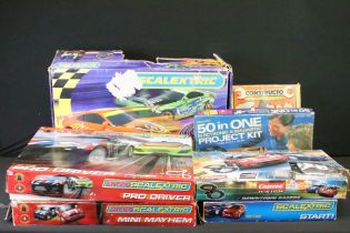 Four boxed Scalextric sets to include Scalextric Drift 'Powerslide' (Nissan 350Z Orange V Nissan