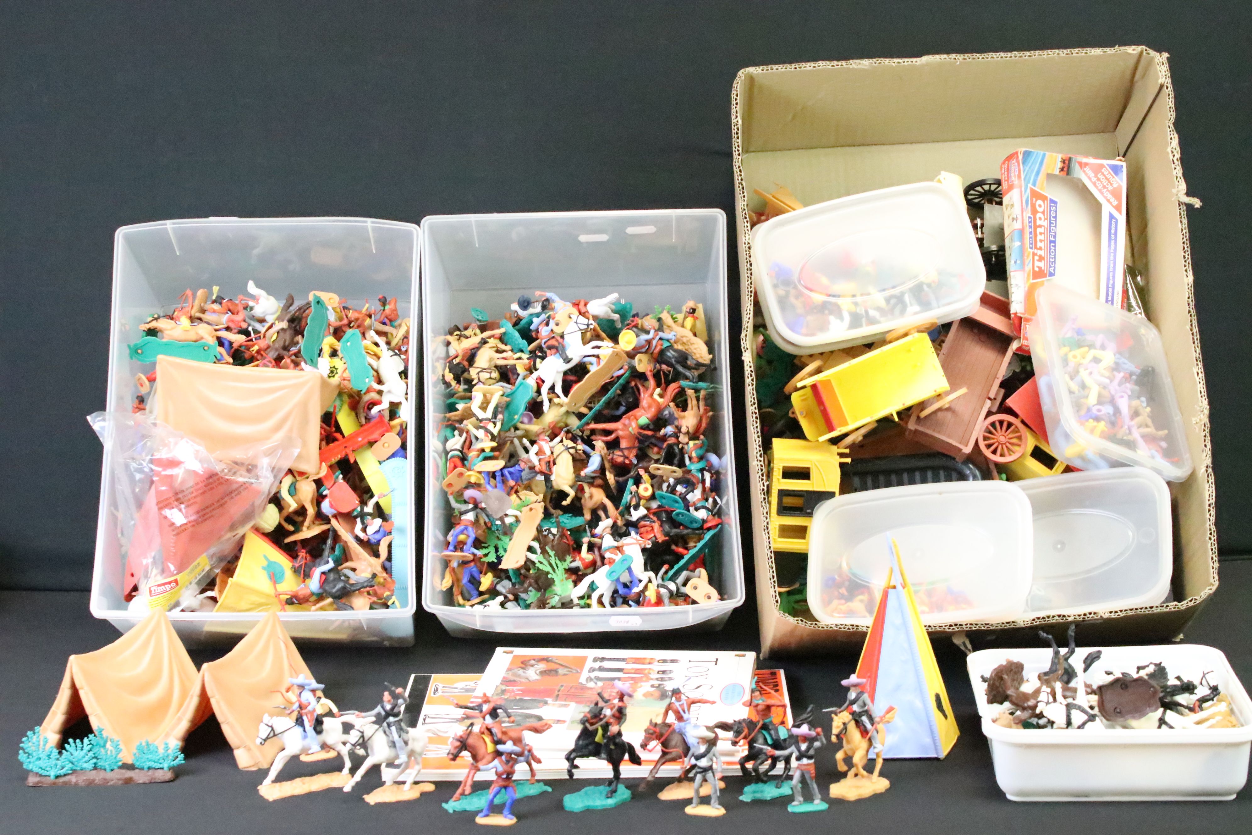 Large collection of Timpo Toys plastic figures, mainly Wild West & Mexican examples, to include