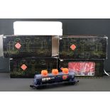 Four boxed #1 Gauge 1:29 Aristo Craft Trains items of rolling stock to include ART41605 Tank Car SP,