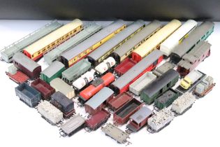 Around 50 OO gauge items of rolling stock to include Triang, Hornby etc featuring coaches, wagons,