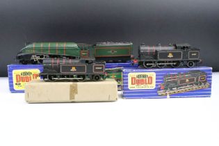 Three boxed Hornby Dublo locomotives to include 3211 Mallard locomotive and tender, EDL17 0-6-2 Tank