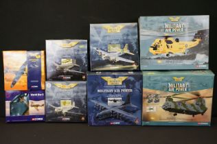 Eight boxed Corgi Aviation Archive diecast models to include 3 x Military Air Power (AA34202,