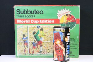 Subbuteo - Boxed World Cup Edition set (contents unchecked), plus a boxed Palitoy Merlin