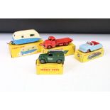 Four boxed Dinky diecast models to include 422 Fordson Thames Flat Truck in red (gd with paint