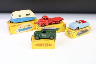 Four boxed Dinky diecast models to include 422 Fordson Thames Flat Truck in red (gd with paint