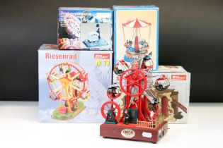 Four boxed Wilesco models to include M 70 Roundabout, M 78 Ferris wheel, M99 Drehorgel barrel