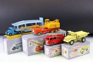 Four boxed Dinky diecast models to include 982 Pullmore Car Transporter (plus a boxed 994 Loading