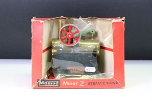 Boxed Mamod Minor 2 Steam Engine, model gd with with some rusting, tatty box