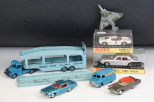 Two cased Dinky diecast models to include 164 Mk 4 Ford Zodiac & 215 Ford G.T. Racing Car (diecast