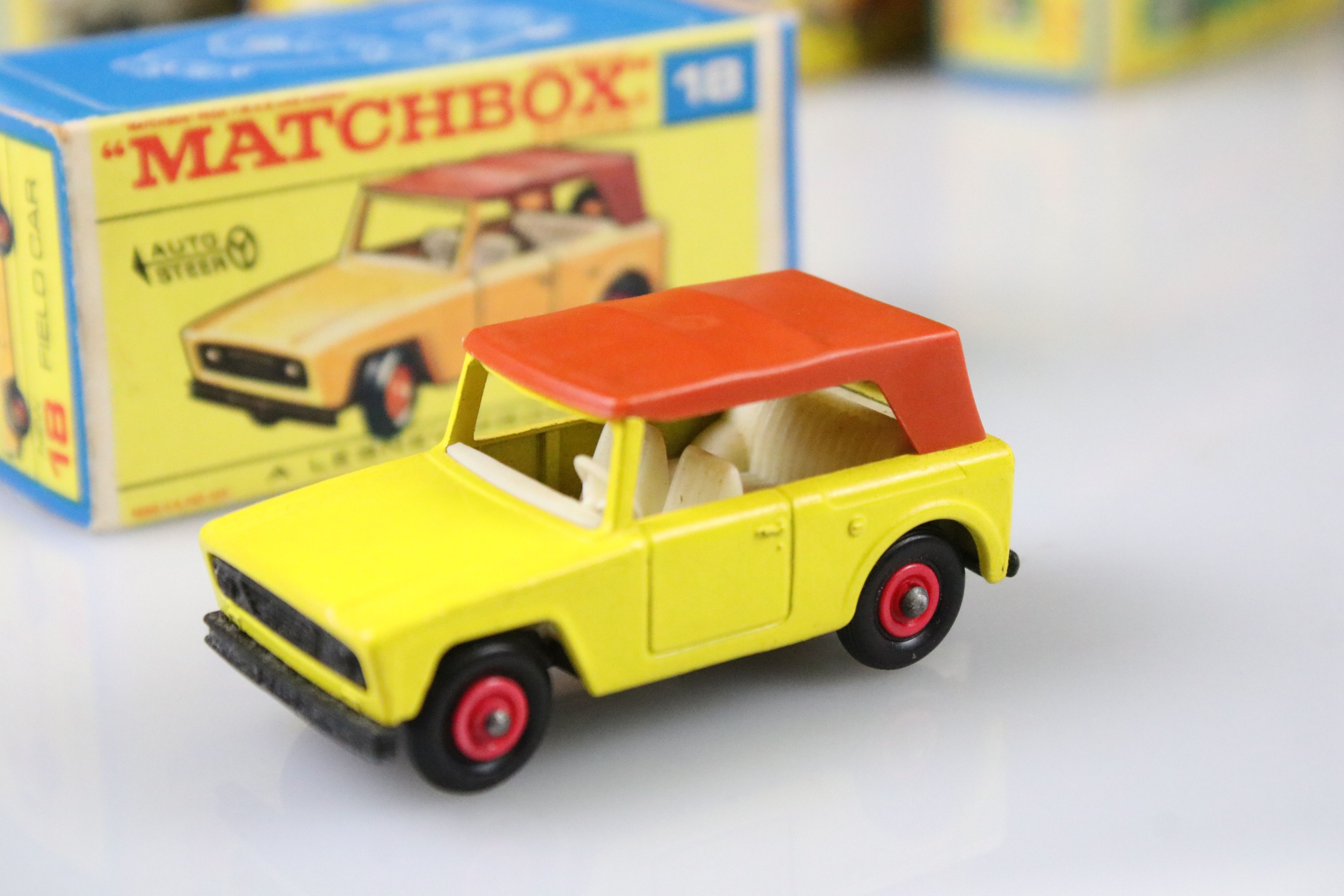 Nine boxed Matchbox 75 Series diecast models to include 18 Field Car, 19 Lotus Racing Car, 66 - Image 11 of 29